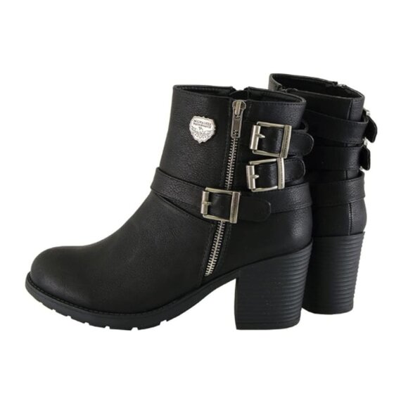 MILWAUKEE LEATHER TRIPLE-BUCKLE MOTO BOOT – BLACK – SIZE 10 - Picture 1 of 6